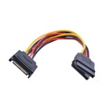 Sata Power Cable Splitter Y 1x Male to 2x Female SATA 15 Pin Extension